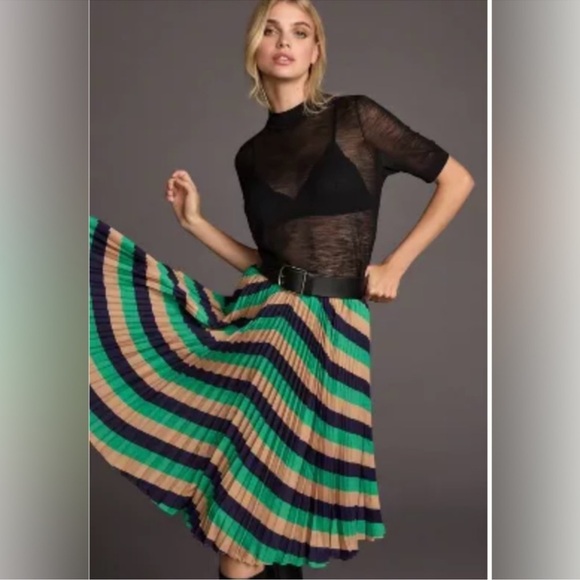 Maeve Dresses & Skirts - NWT Maeve by Anthropologie The Valerie Pleated Midi Skirt Size 12